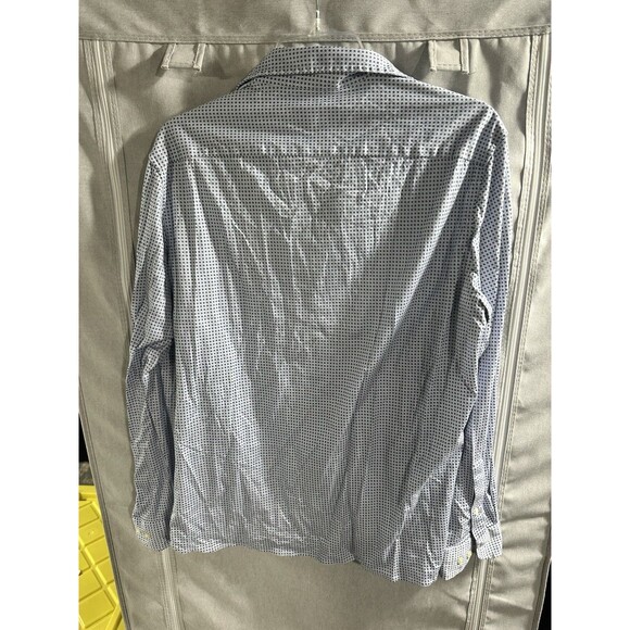 Men's Nicestuff Sz L Buttondown Shirt Tennis‎ Racket Pattern Blue LS 100% Cotton - Picture 7 of 7